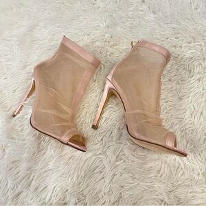 Cape Robbin Pink Mesh Heeled Boots